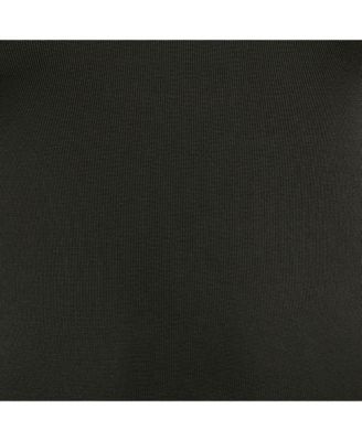 Women's Black Rib Knit Back Open Fitted Top