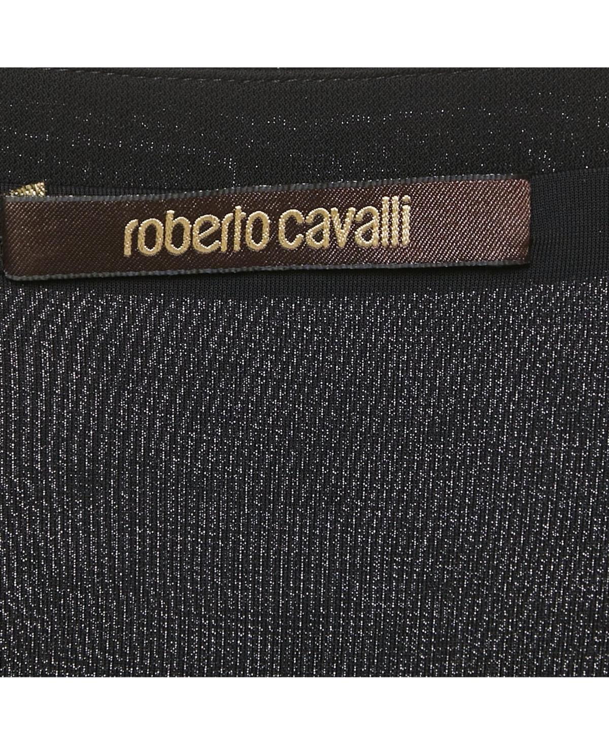 Pre-Owned Roberto Cavalli Women's Black/blue Printed Jersey Mini Dress