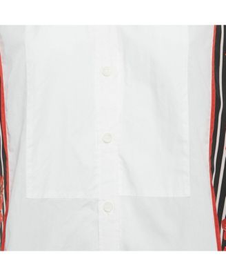 Women's White Foulard Print Cotton Poplin Oversize Shirt