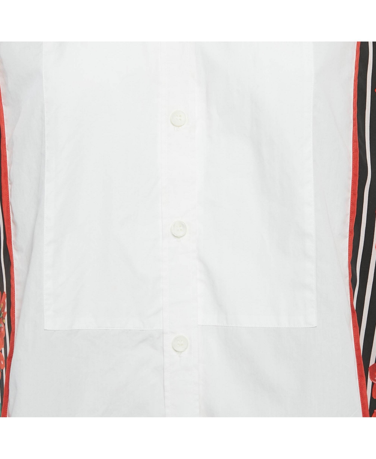 Pre-Owned Dolce & Gabbana Women's White Foulard Print Cotton Poplin Oversize Shirt