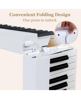 88-Key Folding Electric Piano Keyboard Semi Weighted Full Size MIDI Toy