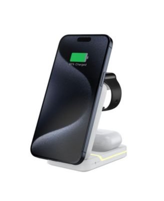 3-in-1 Magnetic Wireless Charger with Charging Port - Fast Charging Foldable Stand for Earphones, Watch and Phone