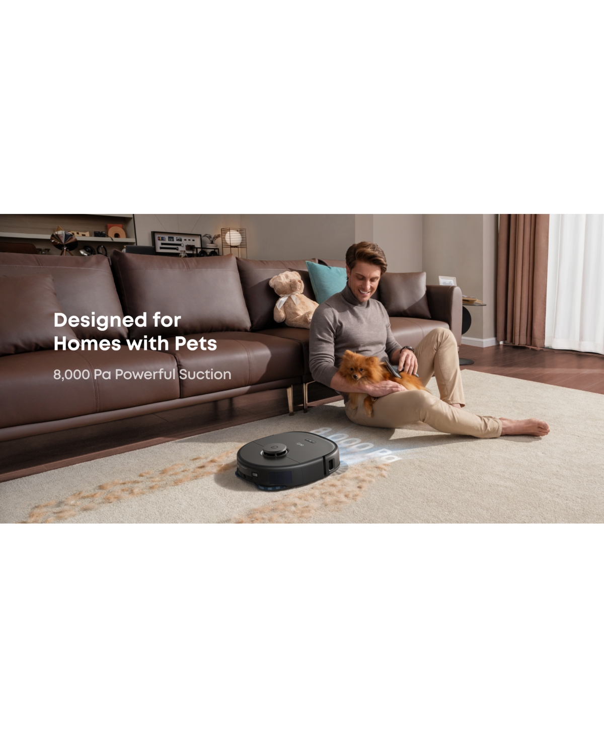 eufy X10 Pro Omni Robot Vacuum and Mop Combo, 8,000 Pa Suction, + Official Floor Cleaning Solutions (2 Bottles