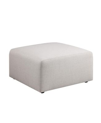 Beige Chenille Sofa Ottoman, 29.92" L x 29.92" W x 16.73" H