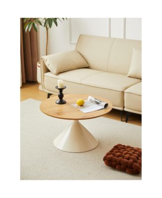 Elegant Double Cone Coffee Table Set with Wood Veneer Tops