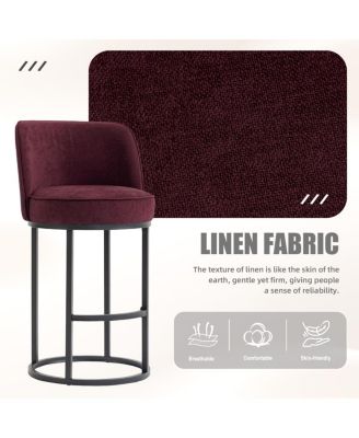 Streamdale Counter Height Bar Stools Set of 2, Modern Barrel Counter Stools with Backrest