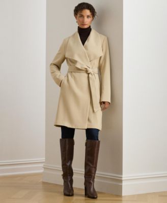 Women's Belted Wing Collar Trench Coat