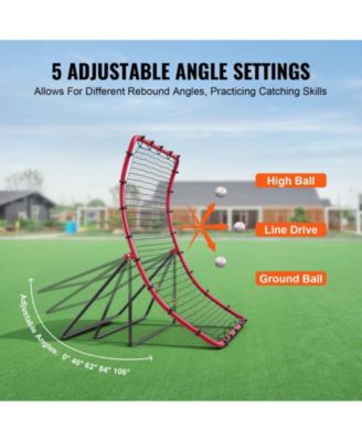 Baseball/Softball Rebounder Net, 4' x 5.5', Pitchback Trainer w/ Target, All-Angle Fielding Practice