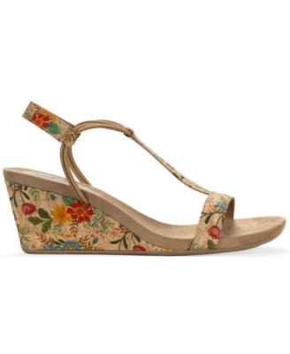 Women's Mulan Elastic T-Strap Wedge Sandals