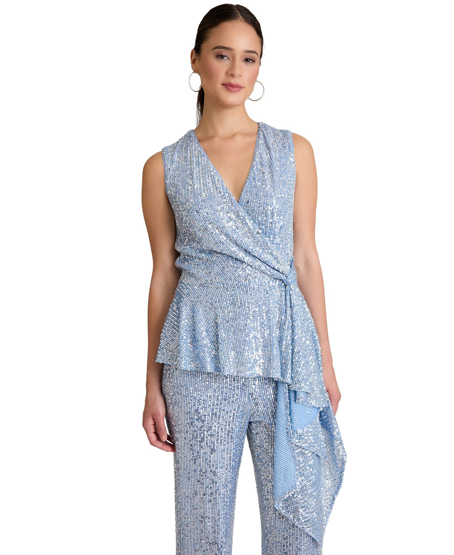 Women's V-Neck Sleeveless Sequin Top