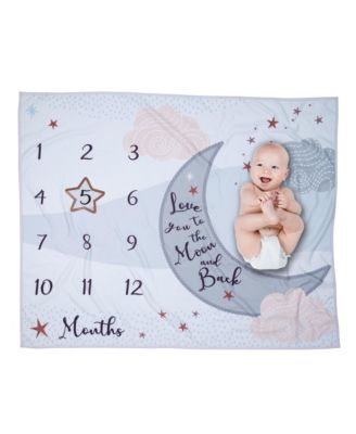 Baby Goodnight Moon Milestone Photo Opportunity Soft Fleece Blanket