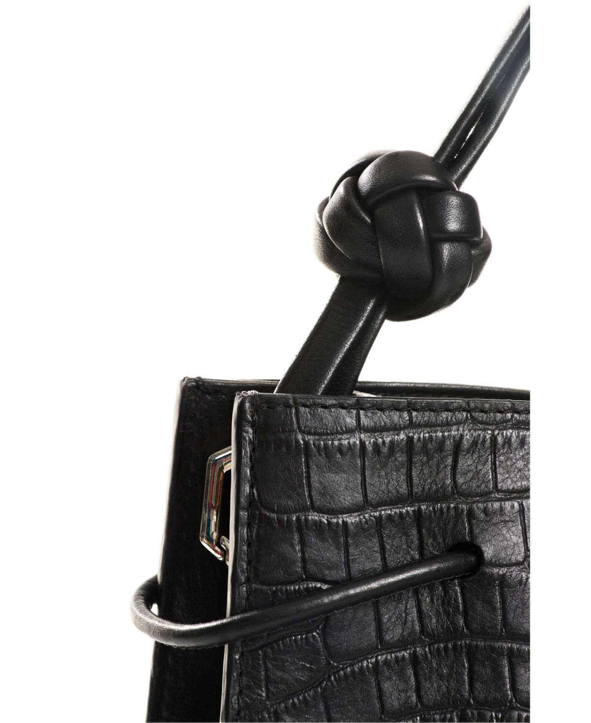 Velez Embossed Leather Bowling Bag