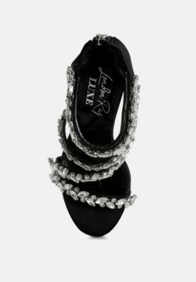 Womens Korna Diamante Embellished Stiletto Heel Sandals