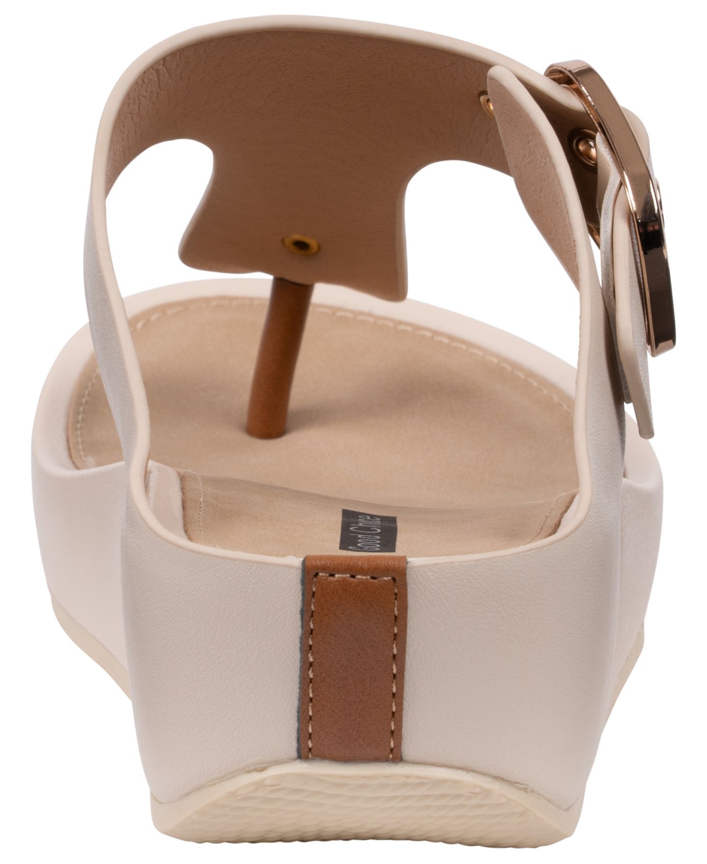 Женские сандалии GC Shoes Rhodes Thong Round Toe Wedge, цвет: Бежевый — фото 3
