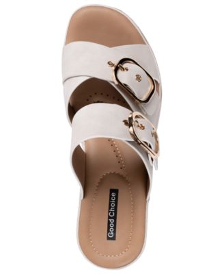 Women's Olana Buckle Round Toe Wedge Sandals