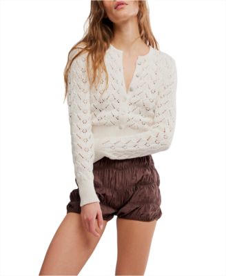 Women's Pretty In Pointelle Long-Sleeve Cardigan