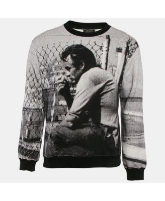 Men's Grey James Dean Print Cotton Applique Detail Sweatshirt