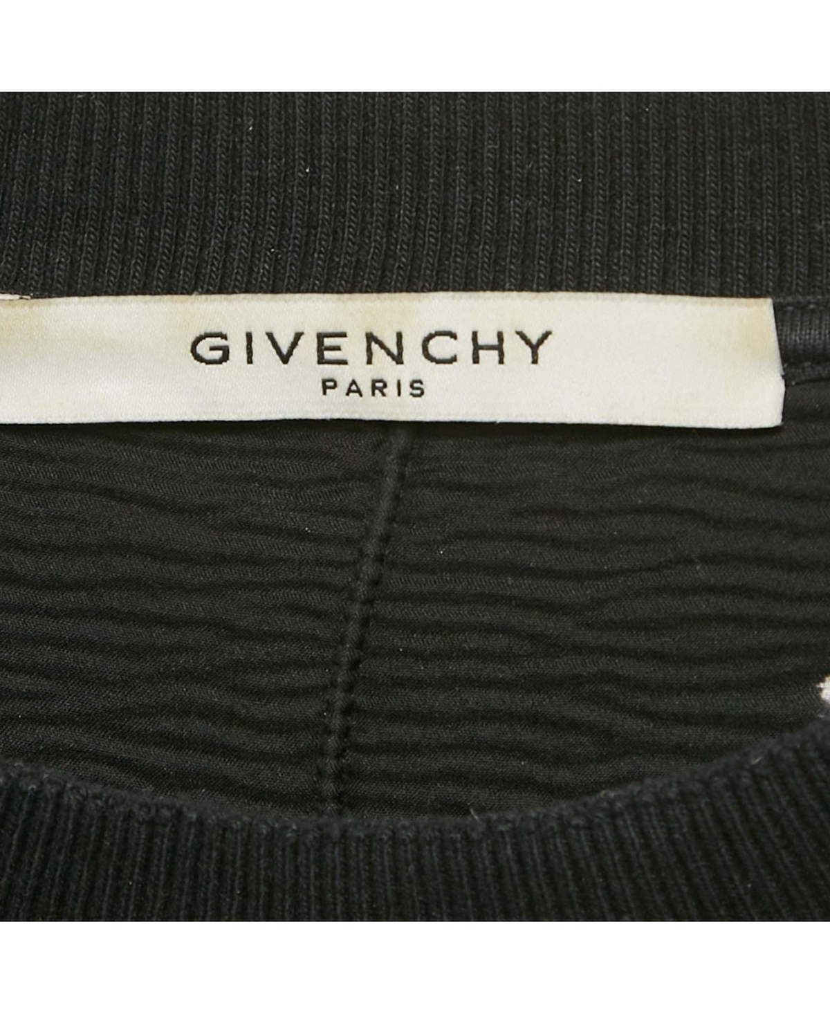 Pre-Owned Givenchy Men's Black Logo Printed Cotton Distressed Sweatshirt