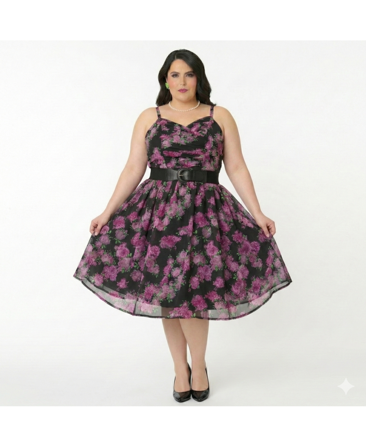 Unique Vintage Women's Plus Reed Swing Dress