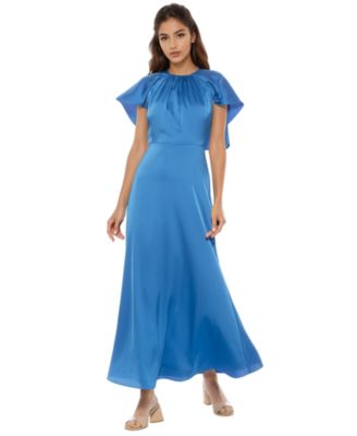 Women's Danica Crewneck Flutter Sleeve Cap Midi Dress