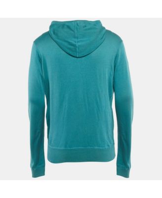 Men's Blue Knit Hooded Sweatshirt