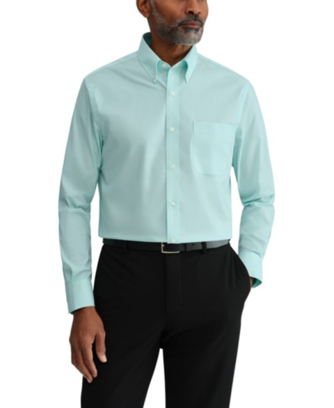 Мужские Tommy Hilfiger Men's Regular Fit Wrinkle Resistant Stretch Dress Shirt
