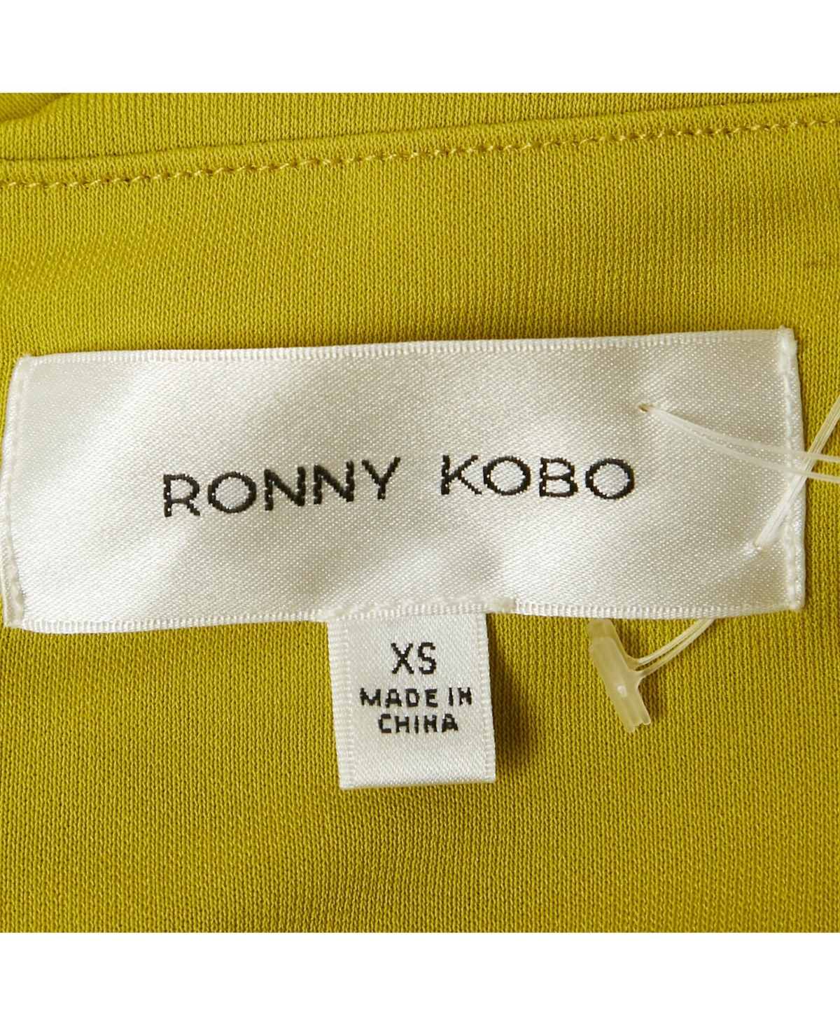 Pre-Owned Ronny Kobo Women's Olive Green Jersey Halterneck Ruched Top