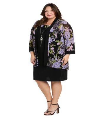 Plus Size 2-Pc. Floral-Print Jacket & Dress Set