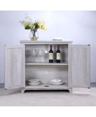 Elegant sideboard with 2 acrylic mirrored doors, laminate & MDF