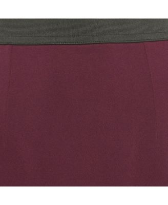 Women's Purple Crepe Pencil Skirt