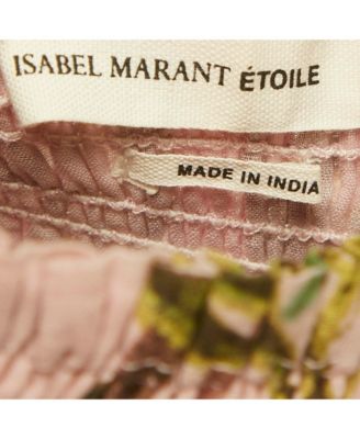 Women's Pink Floral Print Cotton Shirring Tiered Mini Dress