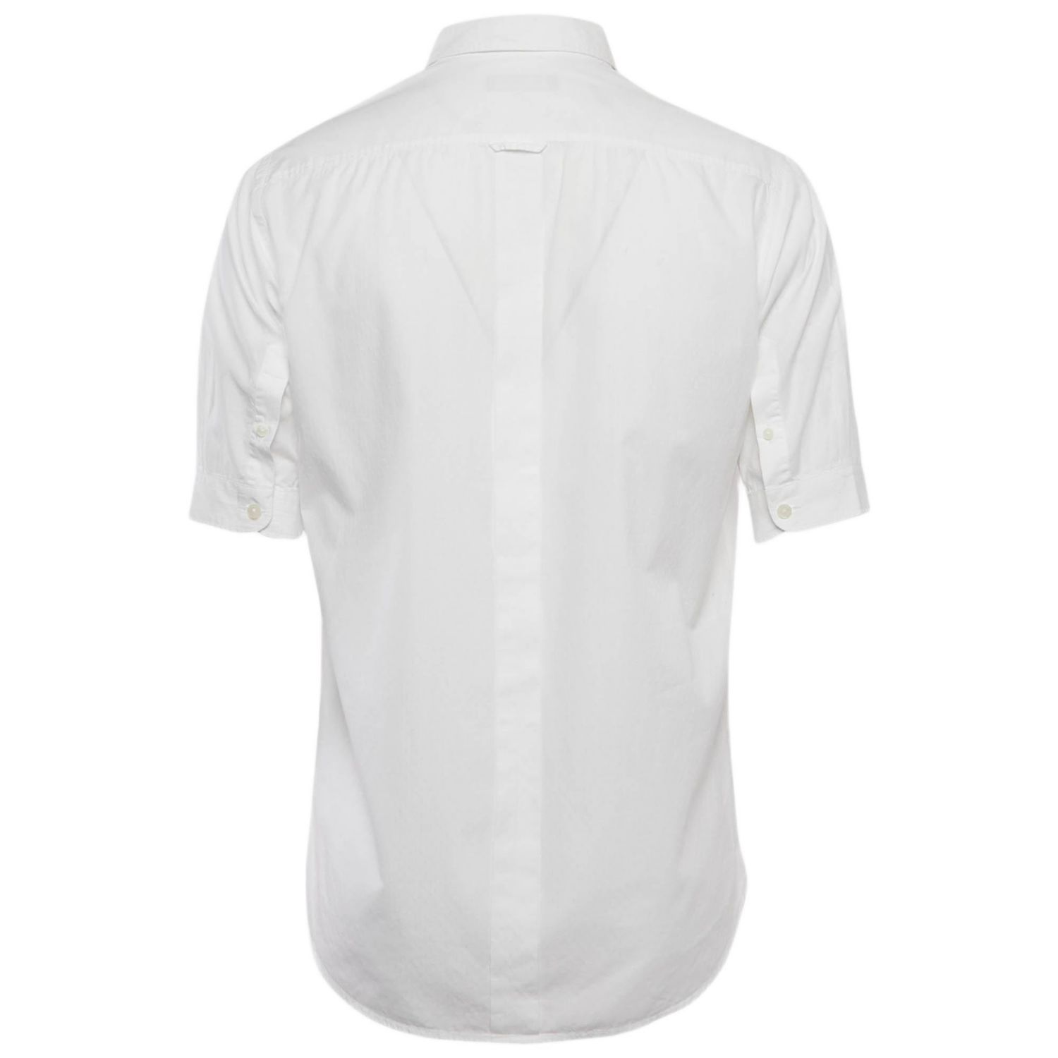 Men's White Cotton Half Sleeve Shirt