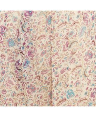 Women's Purple Floral Printed Chiffon Embellished Detail Midi Skirt