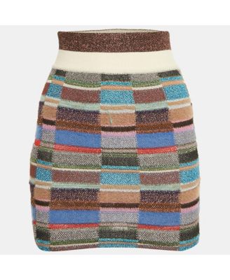 Women's Multicolor Lurex Knit Mini Skirt