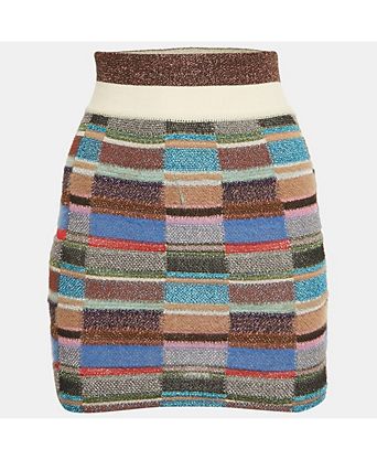 Women's Multicolor Lurex Knit Mini Skirt