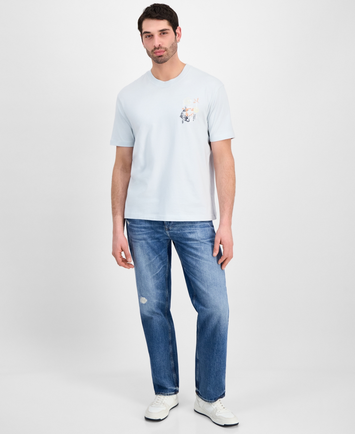 Guess Men's Oversized-Fit Japan Signs Graphic Print T-Shirt