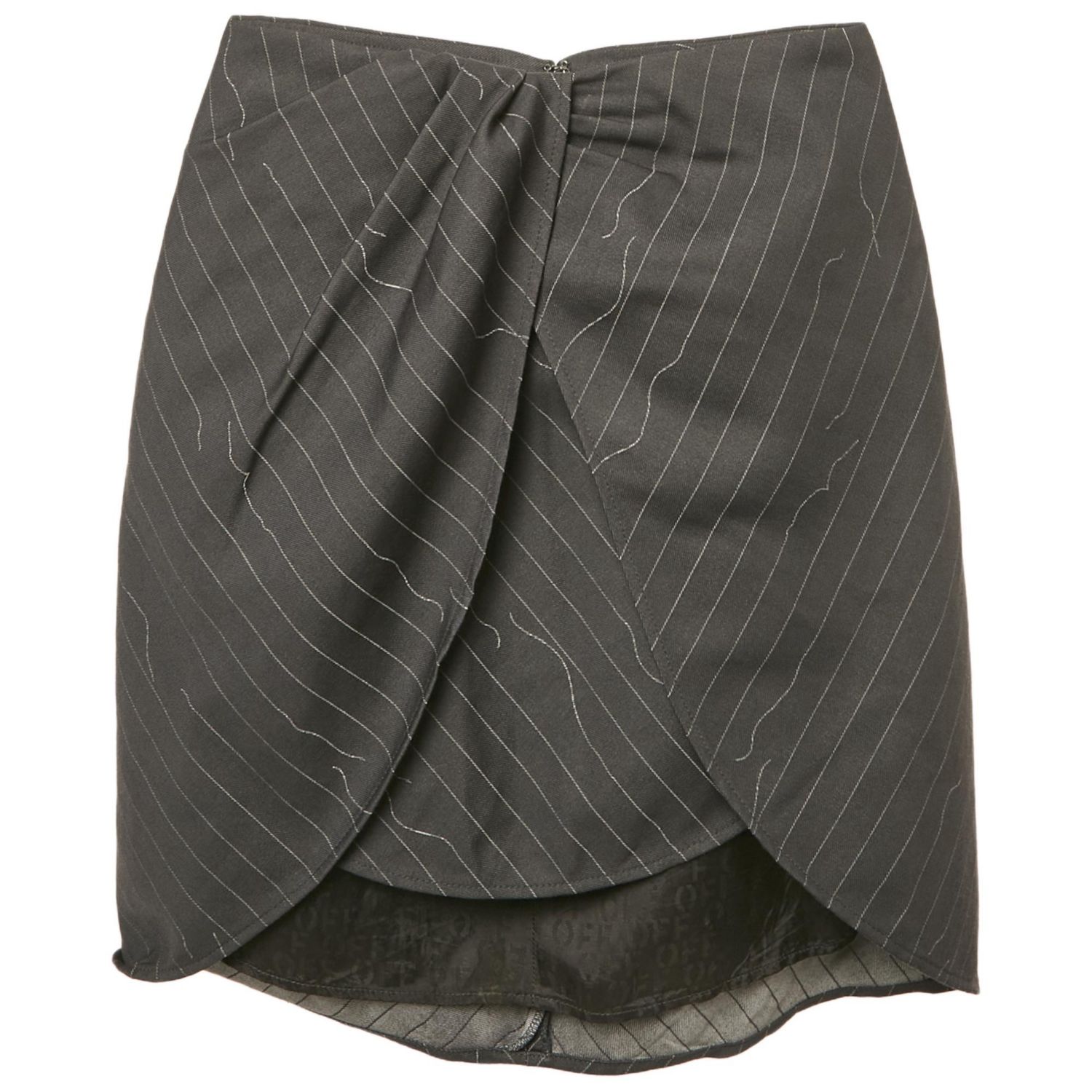 Women's Grey Pinstripe Layered Mini Skirt