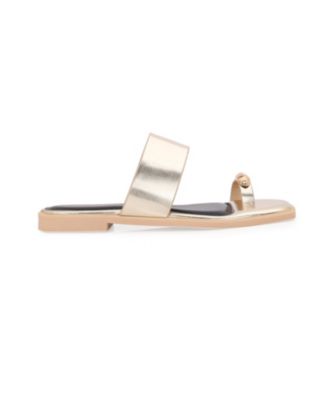 Women's Kamila Gold-Tone Toe-Loop Slide Sandals