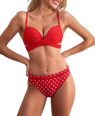 Women's Adjustable Strap Soft Cup Bikini Set