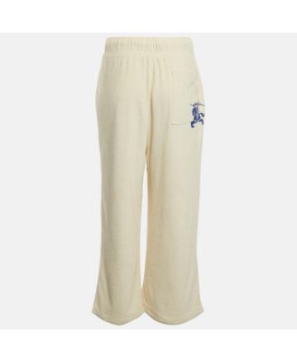 Women's Cream Terry Drawstring Wide Leg Pants