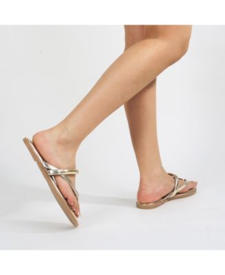 women's  Kara Metal Ring Thong Sandals