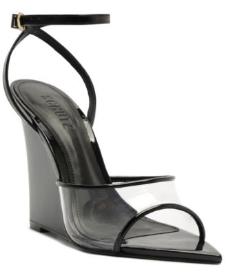 Women's Elodie Vinyl Pointed Toe Wedge Sandals