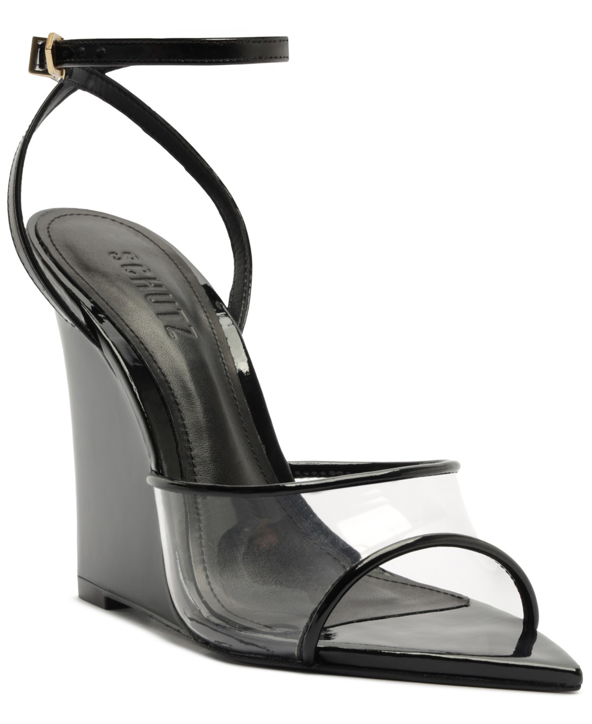 Женские сандалии Schutz Women's Elodie Vinyl Pointed Toe Wedge Sandals — фото 1