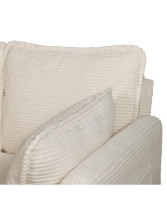 48" Corduroy Loveseat Couch with Cushions & Side Storage