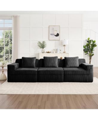 Modular 3 Seat Boneless Sofa, Cloud Sectional Couch with Deep Seat