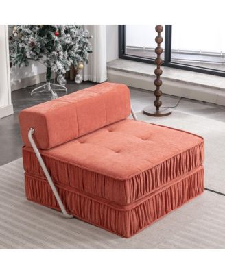  Orange Folding Sofa, Futon Sleeper Chair, Convertible Chair & Mattress