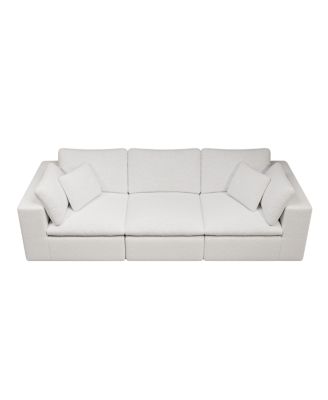  Modular Sectional Sofa Seat, Upholstered Couch, No Assembly, 3PC Free Combination, White