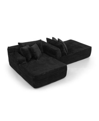 velvet two-seater lazy sofa, No Assembly Required