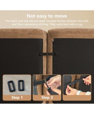 U-shaped Boneless Sofa, Tufted, High Density Sponge, Anti-Slip