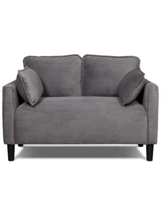 Streamdale 48" Corduroy Loveseat Couch with Cushions & Side Storage